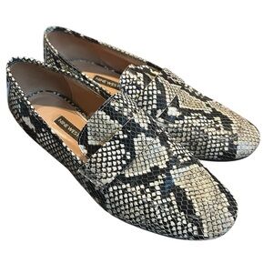 Nine West Black and Gray Snakeskin Flats/ Loafers Size 9 Worn Once